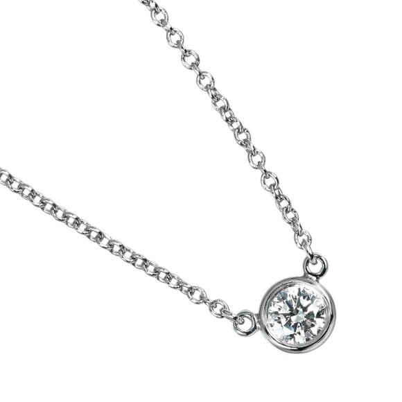 TIFFANY&Co. By the yard Necklace 0.19ct VS1/G/3EX Pt950Platinum/diamond - Picture 1 of 7